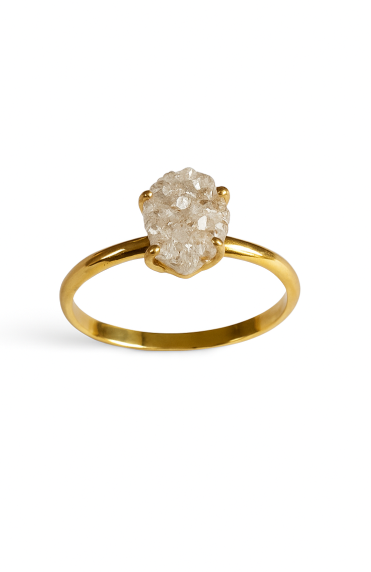 PRSTEN S KŘIŠŤÁLOVOU DRÚZOU - minimalistický 