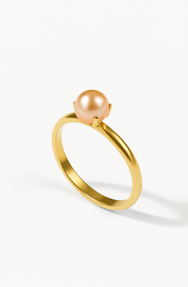 PRSTEN S PŘÍRODNÍ PERLOU - minimalistický