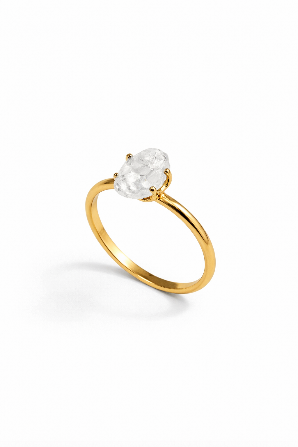 PRSTEN SE SUROVÝM KŘIŠŤÁLEM - minimalistický