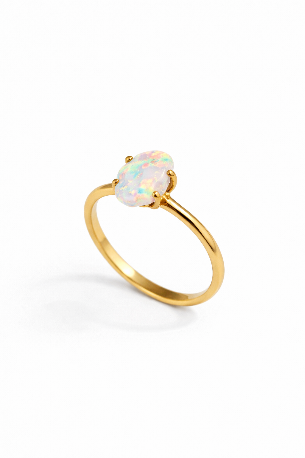 PRSTEN SE SUROVÝM OPÁLEM - minimalistický