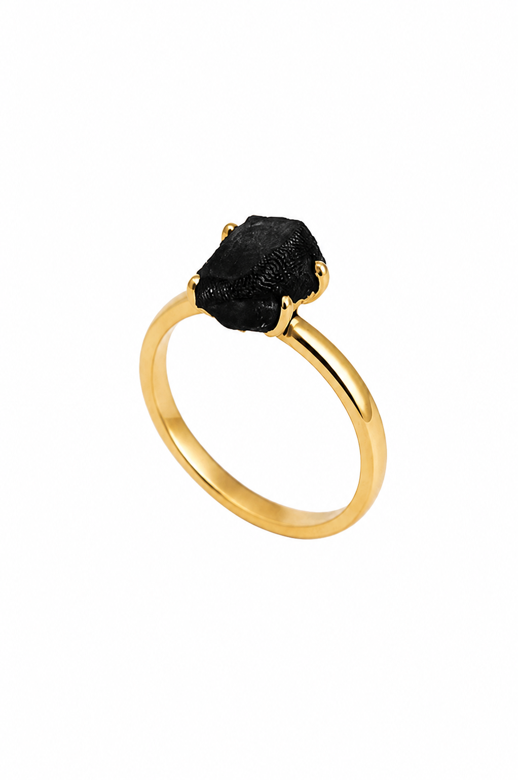 PRSTEN SE SUROVÝM OBSIDIÁNEM - minimalistický